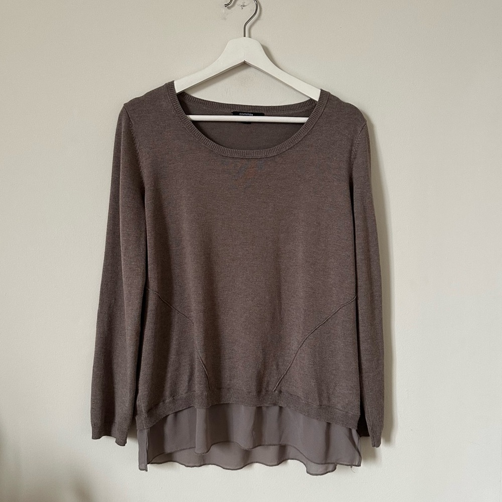Comma, Lightweight Sweater In Cappuccino Size EU 42 L
